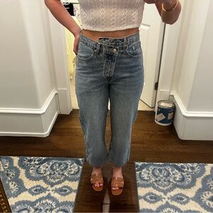 Princess Polly asymmetrical jeans
